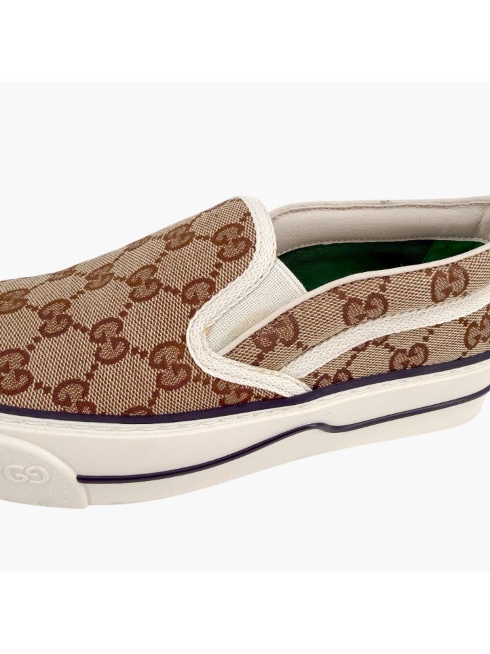Gucci Tennis 1977 Slip On Sneakers GG Canvas Platform Size 36.5 US 6.5 Women’s - Picture 10 of 15